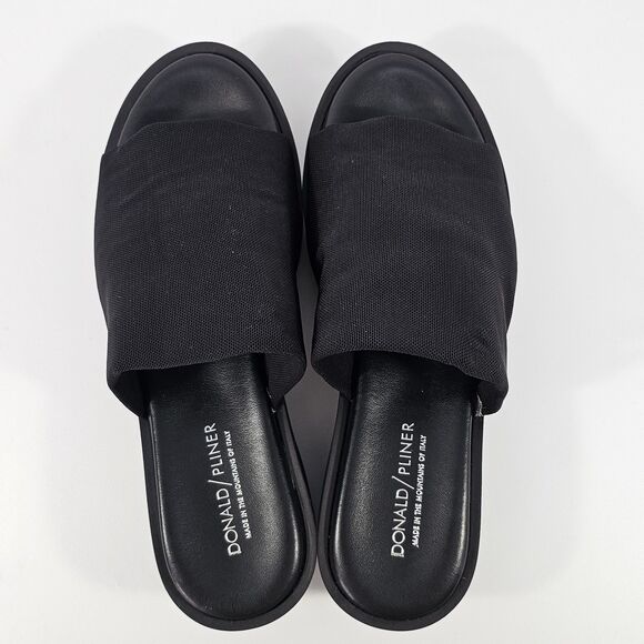 Donald J Pliner Made In Italy Women’s Slip On Black Platform Sandals Size 8 - Picture 4 of 8